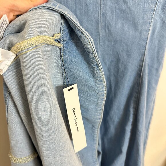 REFORMATION Sebastien Denim Midi Dress in Savannah Size US 8 - Picture 11 of 13